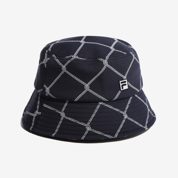 Fila White Line Pattern Bucket Hat Fs3cpf5248x Ina navy/058