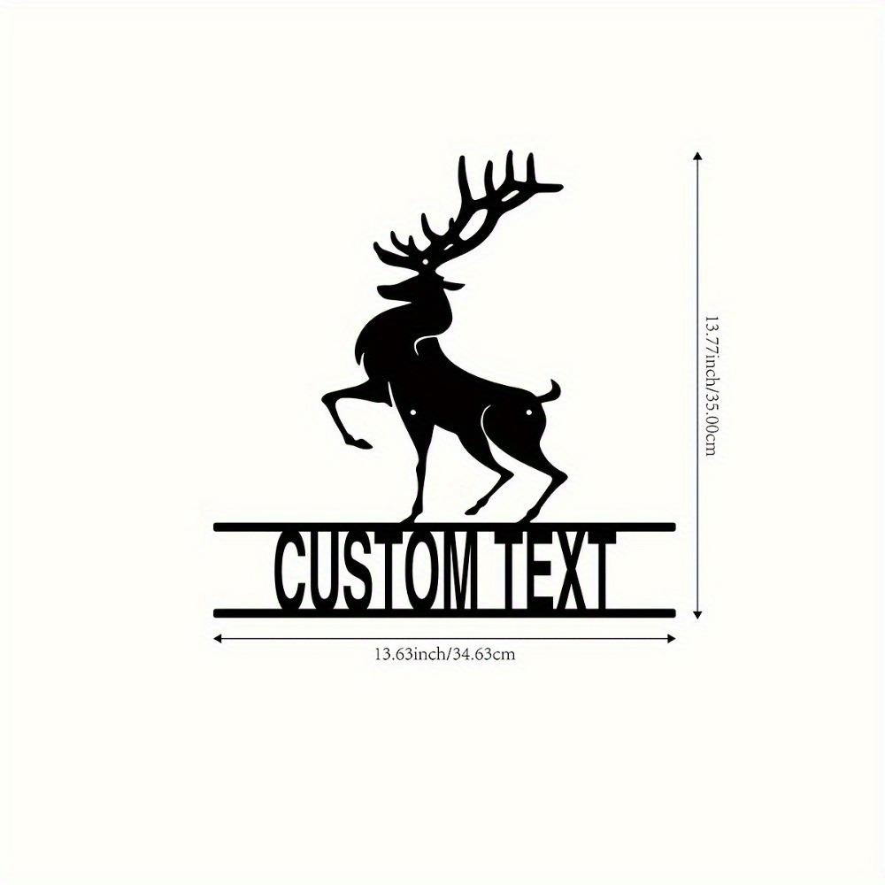 Metal Deer Name Sign, Custom House Number, Modern Entryway Decor, Housewarming Gift