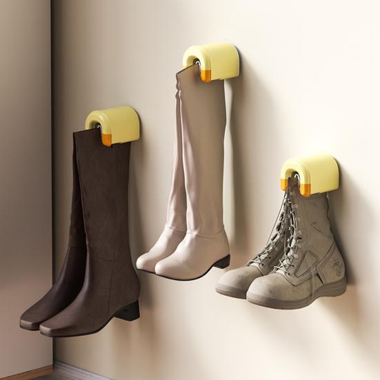 Wall Mount Boot Clip Modern No Drill Adhesive Space Saving Universal Tall Boot Shoe Holder Hanger Organizer Hanging Clamp