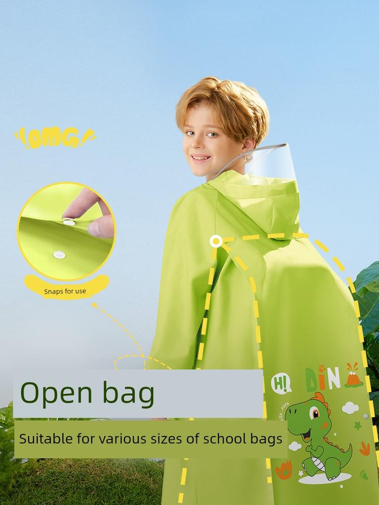 Children's Raincoat for Boys and Girls, Suitable for First-Grade Kindergarten and Elementary School Students, Full-Body Storm-Proof Rain Poncho with