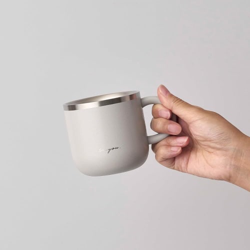 Doshisha Mug for Hot Water, 230ml, Quick Petit, Warming, Cold Relief, Heat-Absorbing Design, Ivory, ONZONE