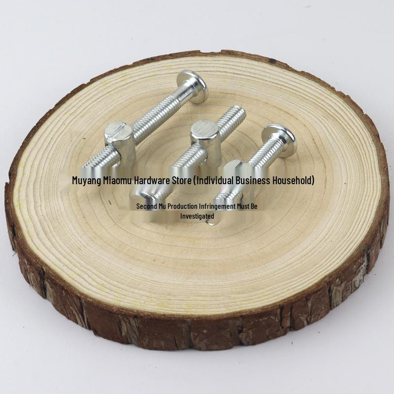Baby Bed/Cabinet Hardware Set: Large Flat Head Hex Socket Screws, Cross Hole Nuts, Hammer Head Slotted Nuts