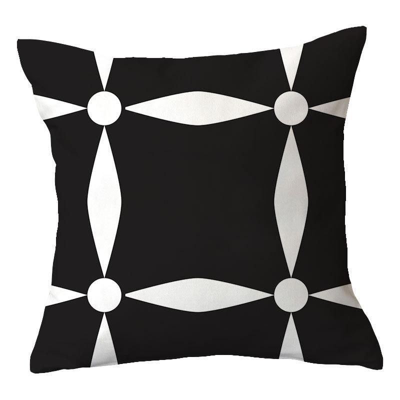Simple New Blue Geometric Plush Pillowcase Home Fabric Sofa Pillow Cushion Cover