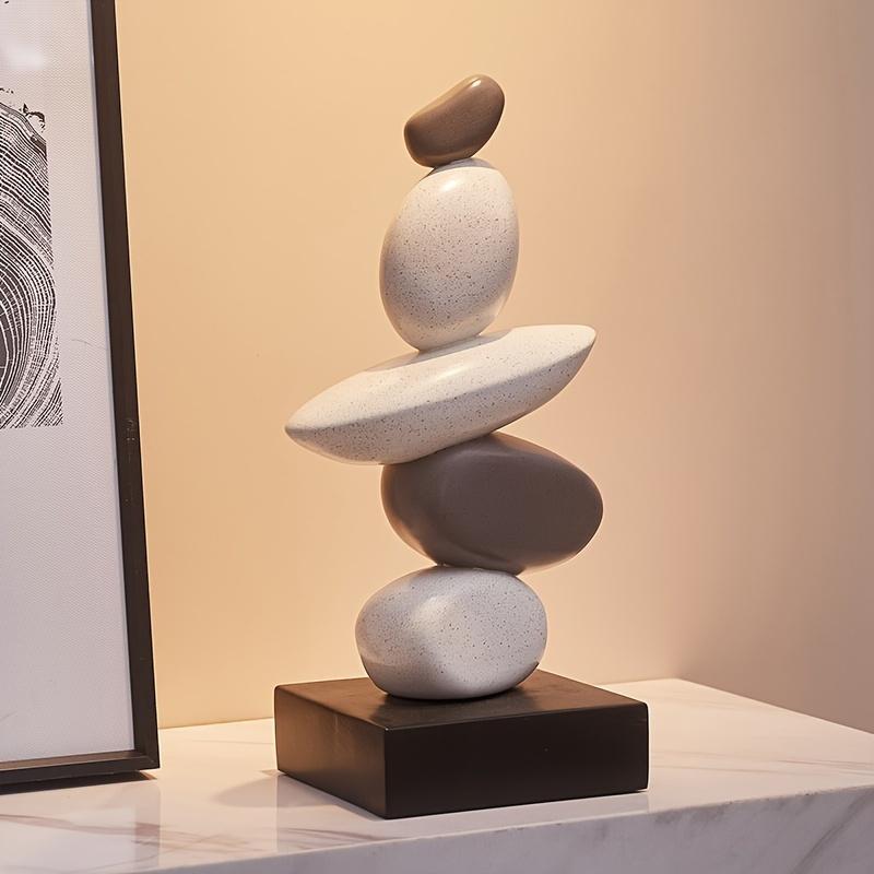 Sculptură Stivuibilă din Rășină cu Aspect de Piatră de Gresie, Decor Creativ pentru Casă, Ornament de Interior pentru Masă, Mărimi Multiple, Potrivit pentru Crăciun, Halloween, Paște, Hanuka