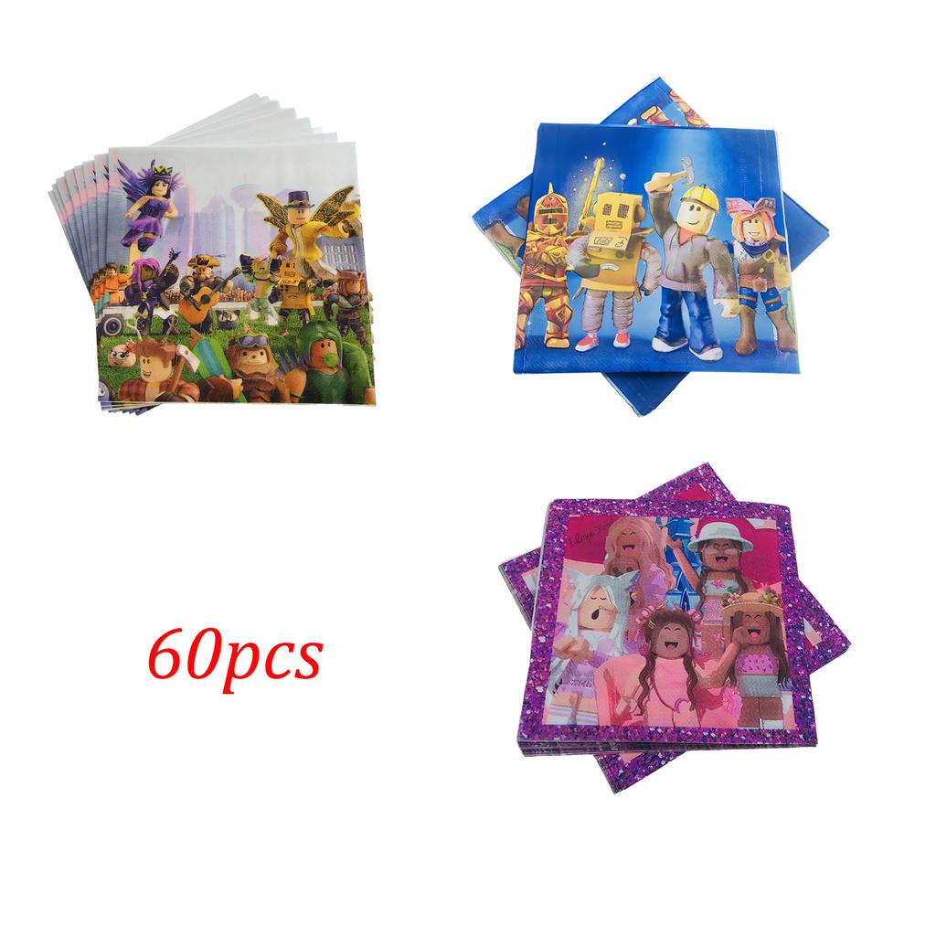 Birthday Party Decoration Pull Flag Banner Balloon Cake Topper Set Supplies Girls Kids Boys Favor ROBLOX baby shower game Round Sensory Compression