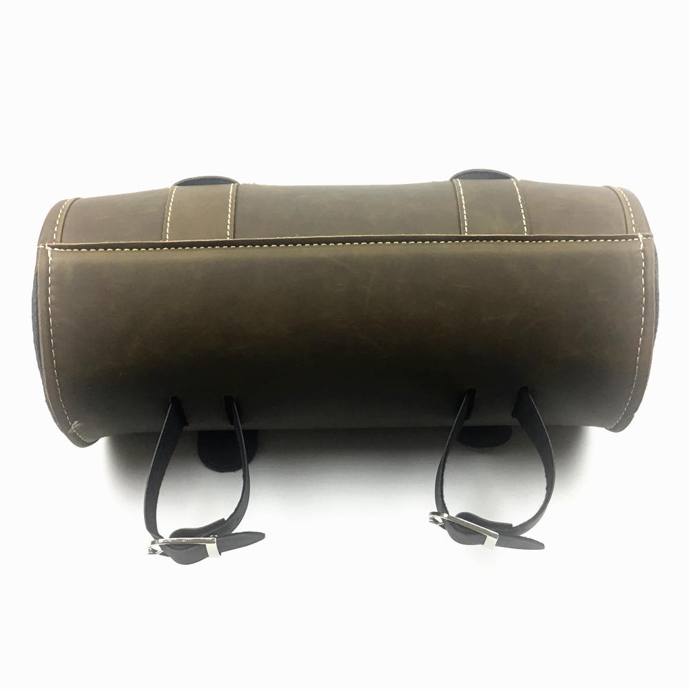 Universal Vintage Black brown Motorcycle Tool Bag Front Fork Handlebar Saddlebag Roll Barrel Racing Tail Barrel
