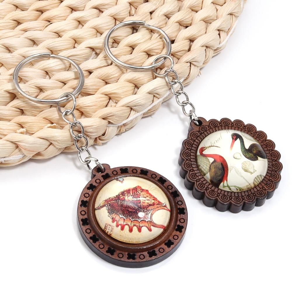 5pcs/Lot Random Mixed Vintage Wooden Cabochon Base Settings Blank Wood Cabochon Pendant Trays Diy Jewelry for Necklace Makings
