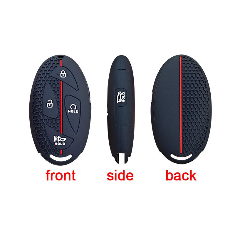 Soft Rubber Silicone Car Key FOB Protection Skin Cover Case for Hyundai Grandeur GN7 Kona Ev 2023 2024 Smart Romote Accessories