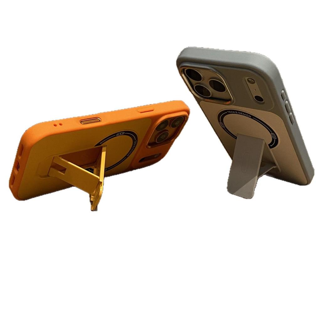 Contrast Color Magnetic Stand Case for Apple iPhone 13/14Pro/15/16 Pro Max - Drop-proof and Creative Design