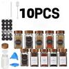 Square Acacia Wood Spice Jar Set – 24-Piece Glass Jars with Pepper Powder Sprinkler, 40oz Capacity