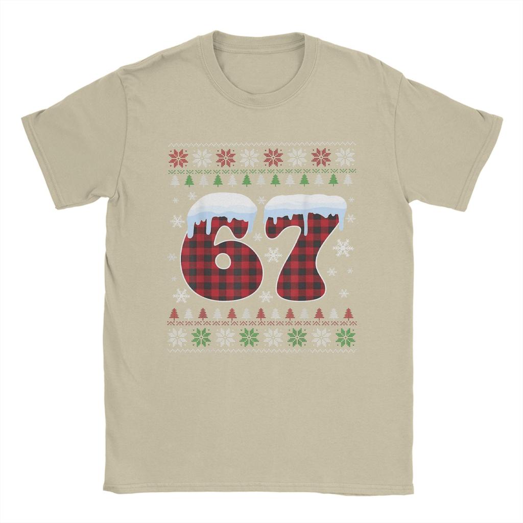 Funny 67 Six Seven Meme Brainrot Cringe Christmas T-Shirt Beach Cotton T Shirts For Man Harajuku Casual Tshirt Short-Sleeve Tees