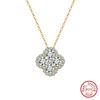 ORSA JEWELS Sparkling 925 Silver Clover Open Ring With 8A Premium Cubic Zirconia Jewelry for Women Luxury Gift LZR43