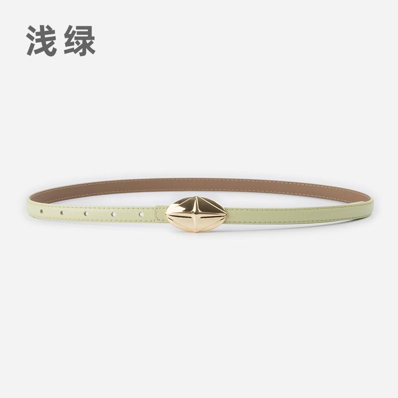 Leather Women'S Fine Belt Cowhide Retro Women'S Simple Hong Kong Style Premium Black Women'S Belt