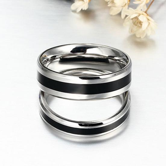 Men Women Black Band Ring Titanium Stainless Steel Fashion Jewelry Lover Gift