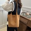 Slack large-capacity bag women's 2025 new autumn and winter commuter shoulder bag suede tote bucket bag