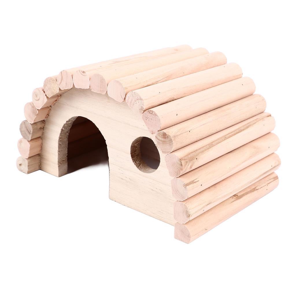Hamster Holzhaus Niedliche Bogenform Warm Sicher Stabil Meerschweinchen Holzhaus für Hamster Rennmäuse Ratten Kleintiere