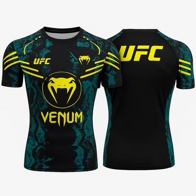 UFC Men’s Quick Dry Breathable Training T-shirt High Quality O-neck Short Sleeve Gym Sportswear Comfortable Summer Fitness Top