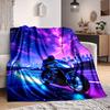1PC Motorcycle Night Lights Blanket, Throw For Sofa, Bed, Travel, Camping, Livingroom,