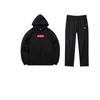 Li Ning Fleece Lined Warm Loose Fit Hooded Pullover Casual Sports Suit Unisex suit YYKU143-1+AWDQD06-2