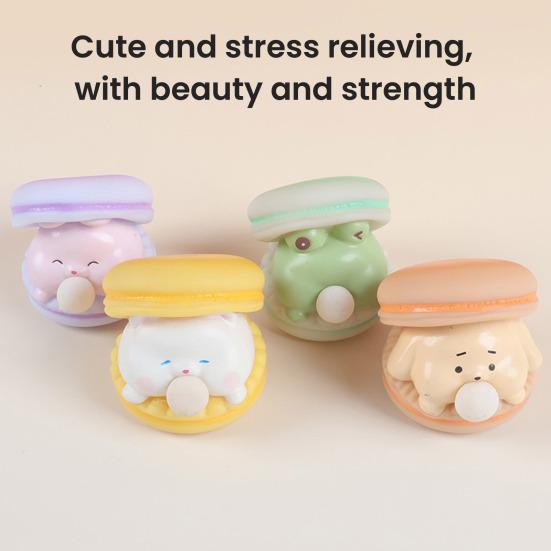 Bubble Animal Macaron Fidget Toy Stress Relief Dog Cat Rabbit Frog Squeeze Sensory Toy Anti-Anxiety Soft Stress Ball Pinch Desk Toy