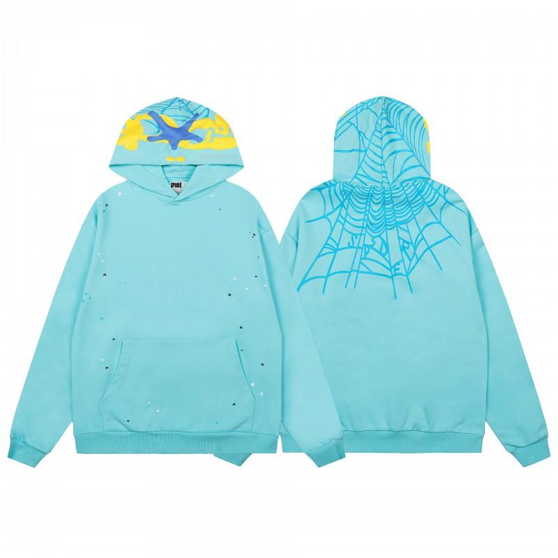 Sp5der 555555 Pěnový Potisk Tepláková Souprava Oversized Mikina Tepláky Streetwear Zimní Outfit