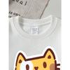 Kids Sweatshirt Crewneck Sweatshirt Cute Cat Face Sticker Design Pattern Machine Washable, Spring And Autumn, Sportswear And Casual Wear