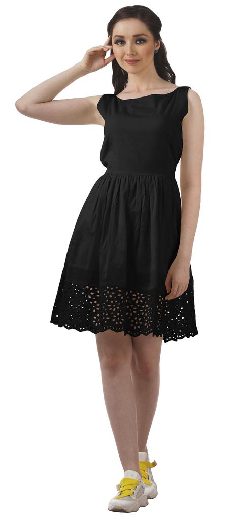 Moomaya Womens Vintage Style Lace Dress Solid Women Casual Summer Mini Dress