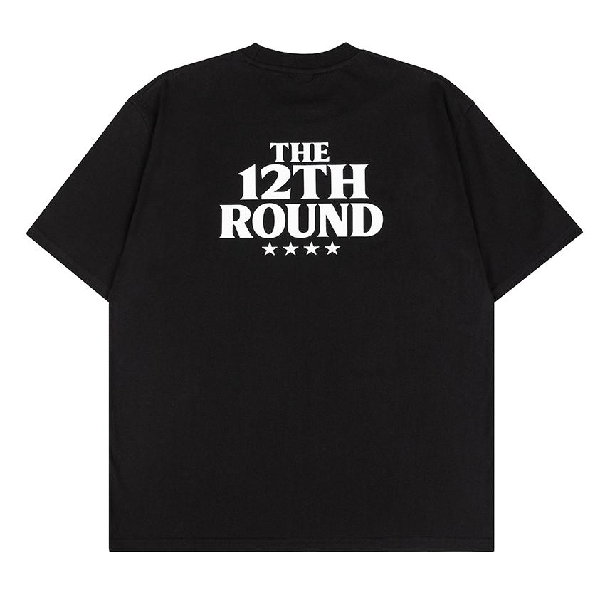 Deoteuwelbeulaundeu Black Oversized T-Shirt The 12Th Round Simple Logo