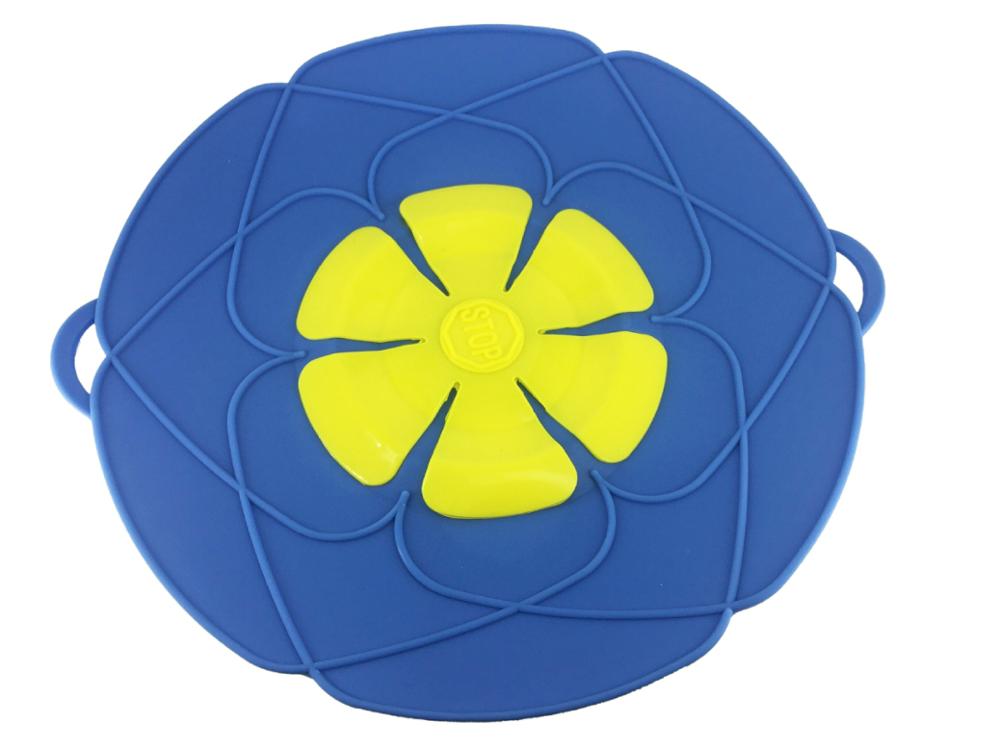 

Spill Stopper Pot Lid Cover, Silicone Soup Boiled Anti-Spill Lids, FDA Free Boil Over Preventer Porridge Stopping Safeguards синій