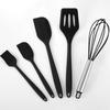 12Pcs/5pcs Silicone Utensils Set Non-Stick Cookware Spatula Shovel Wooden Handle Kitchenware Home Kitchen Cooking Tools