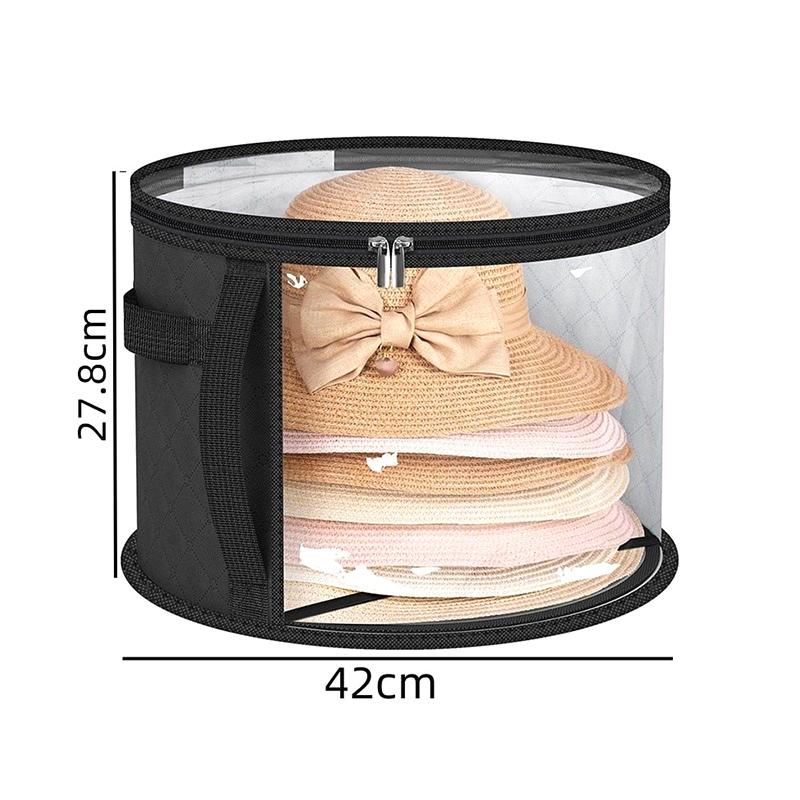 

Коробка для хранения шляп Пылезащитный чехол Товары для дома Хозяйственные мелочи Хранение шляп Ведро Органайзеры для одежды с крышкой на молнии Дорожные сумки чёрный
