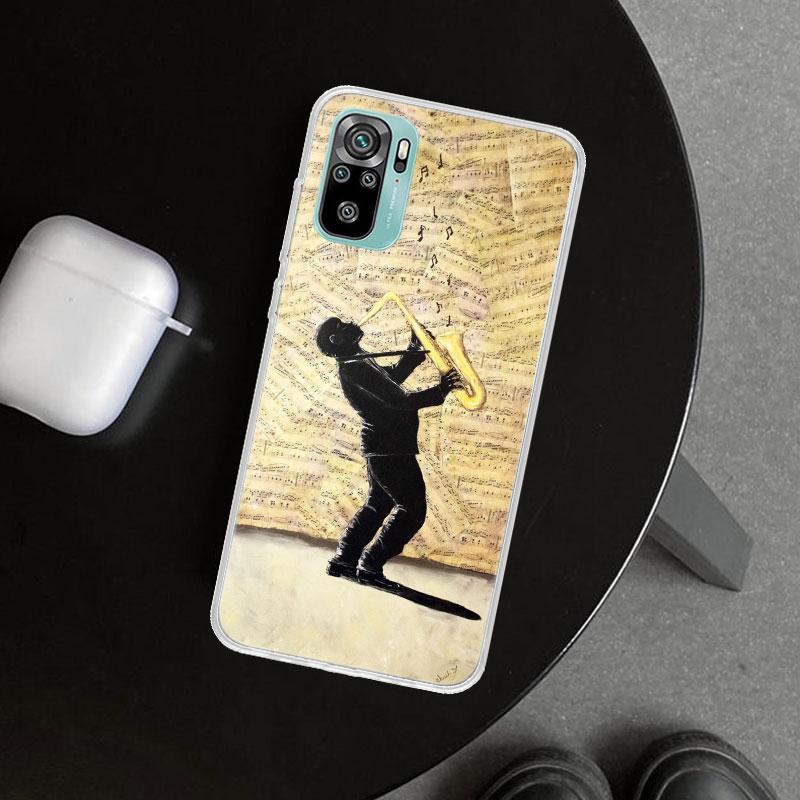 Music Saxophone Instrument Phone Case Cover for Xiaomi Redmi Note 15 14 13 12 11 Pro Plus 14S 12S 11S 11T 11E 10S 10 Customized