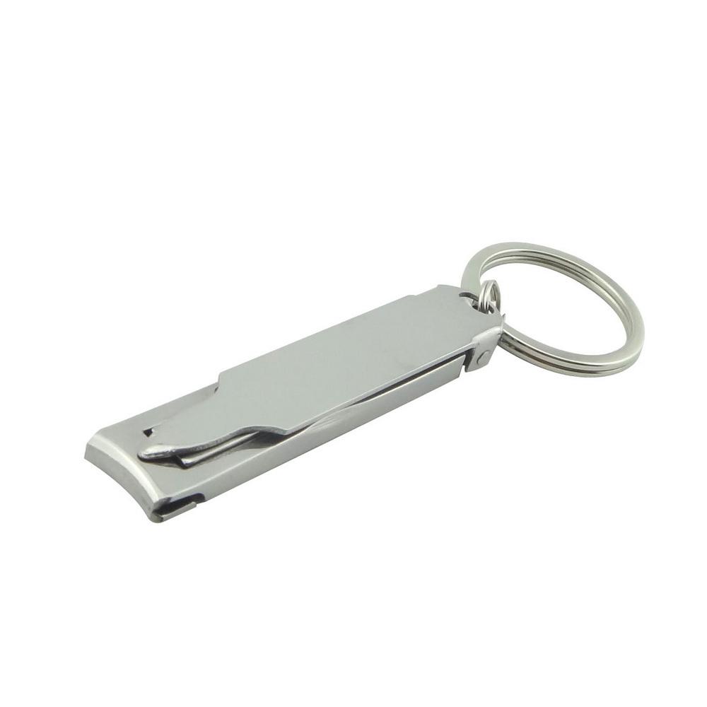 Portable Keychain Nail Clippers Medical Grade Stainless Steel Foldable Nail Cutter With Leather Case Ultra Slim Travel Design
