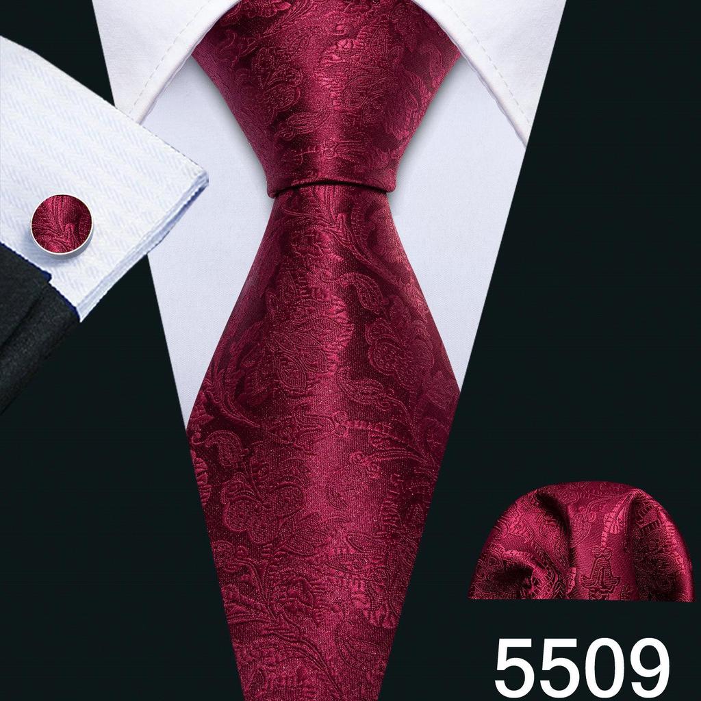 New Necktie Pocket Square Cufflinks Set for Men Wedding Business Party Tie Set