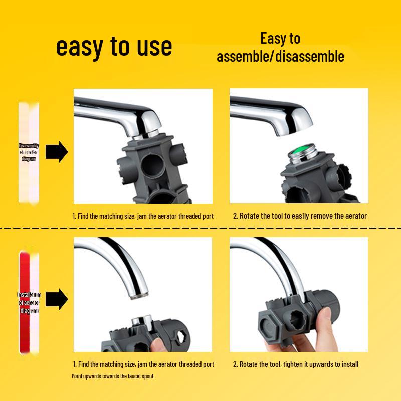 Multi-Function Wrench for Kitchen and Bathroom Faucet and Valve Maintenance