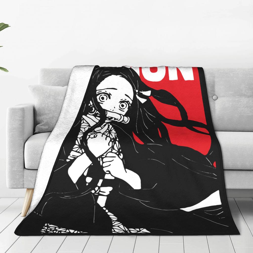 Nezuko Demon Slayer Blankets Fleece All Season Portable Lightweight Thin Throw Blanket for Bedding Couch Bedspread