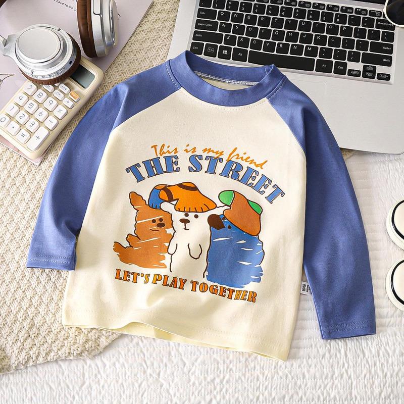 Vêtements pour enfants Garçons Filles T-shirt Vêtements pour enfants Dessus de dessin animé Manches longues Vêtements pour bébé Automne Hiver Coton Imprimé Sweat-shirt