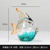 Glass Gradient Colorful Fish Statue Crystal Fish Figurine Sculpture Room Fish Tank Aesthetic Ornament Home Desk Decor