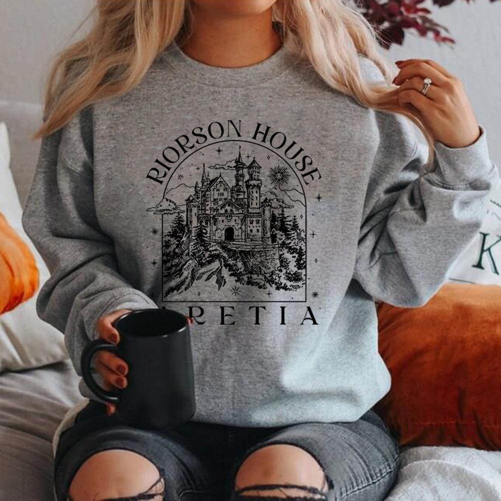 Xaden Riorson Haus Sweatshirt Aretia Iron Flame Hoodie Vintage Unisex Langarm Sweatshirts Retro Lässige Rundhals Pullover