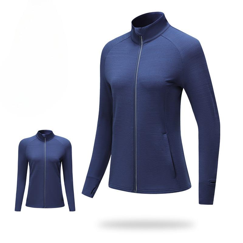Spring New Ladies Zipper Long Sleeve Quick Dry Running Fitness Yoga Sports Coat