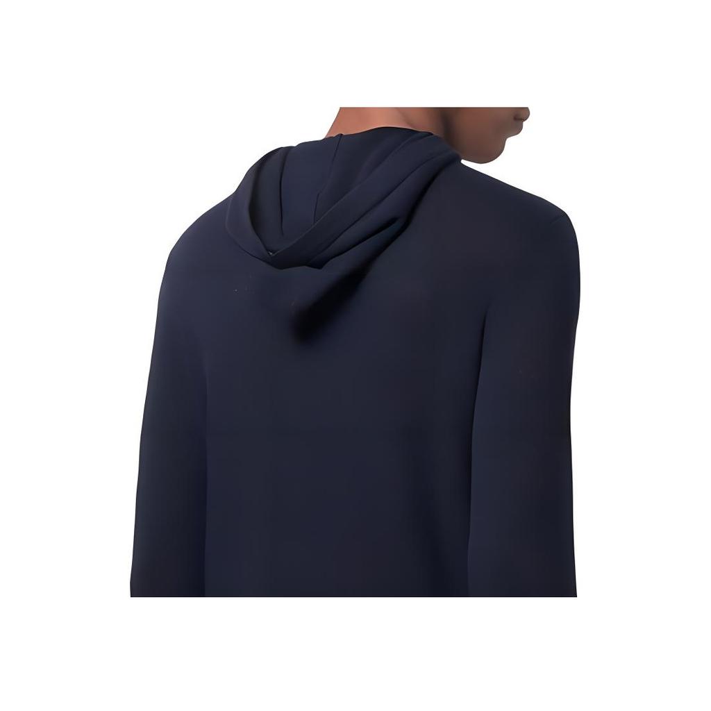 Emporio Armani FW21 Einfarbiger Langarm Strick Kapuzenpullover Pullover Herren Pullover Blau 6K1MXC-1MXYZ-0920