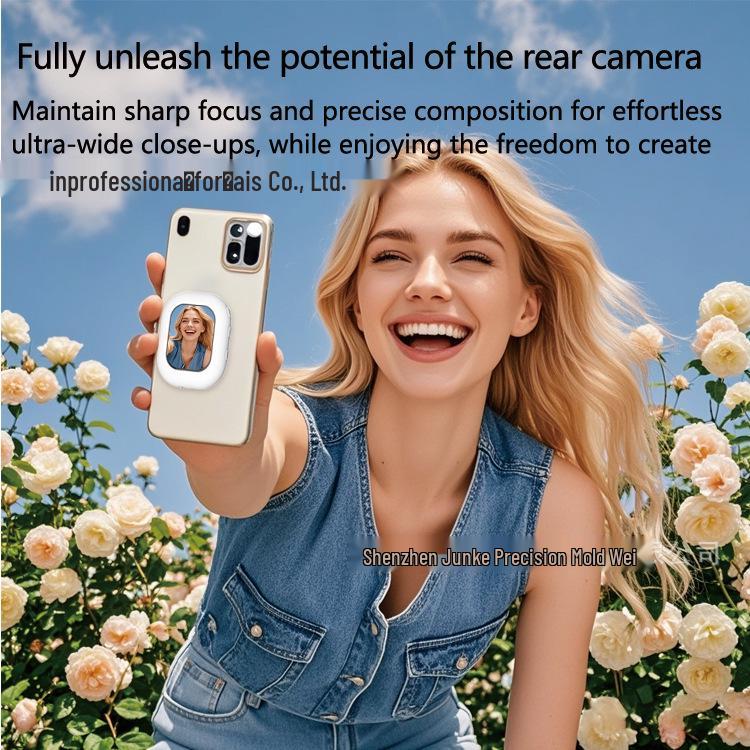 Wireless Screen Mirroring & Selfie Camera for Android/Apple: Rear Magnetic Device for Live Streaming