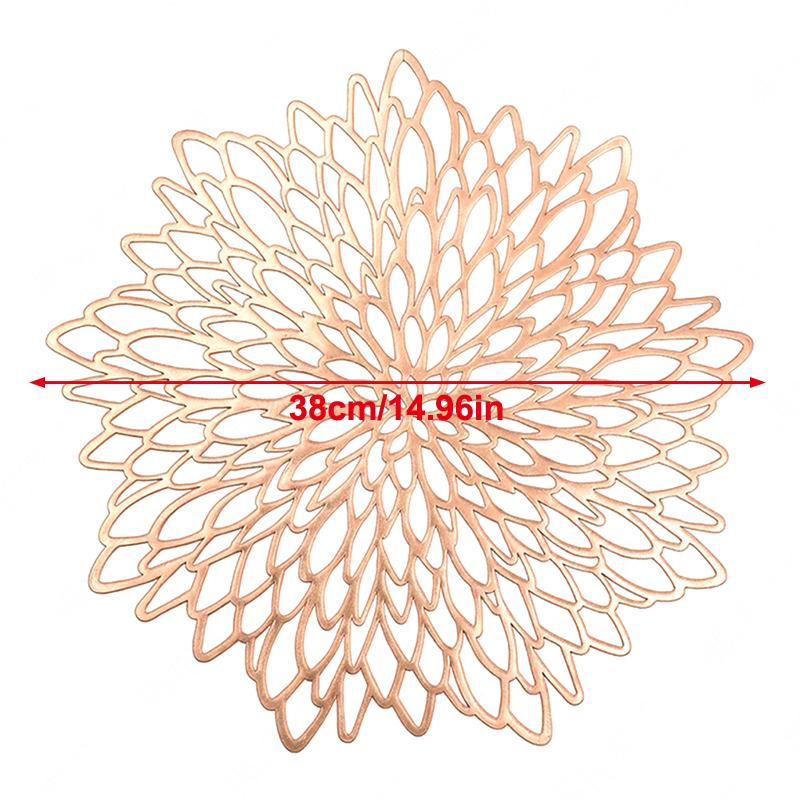 Round Placemat, Heat-Resistant PVC Table Mats With Luxury Metallic Glossy Finish For Thanksgiving Christmas Wedding Party Decor