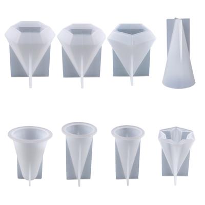 Suporte de anel Cone Resina Molde Pirâmide Silicone Vela Moldes para Resina Fundição Sabão Aromaterapia Vela Jóias Fazendo DIY
