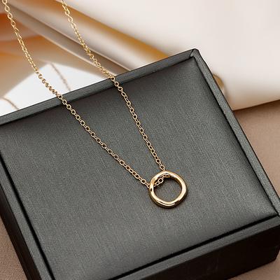 Exaggerated Personality Minimalist Women'S Irregular Round Necklace, Trendy Ring Pendant Collarbone Chain
