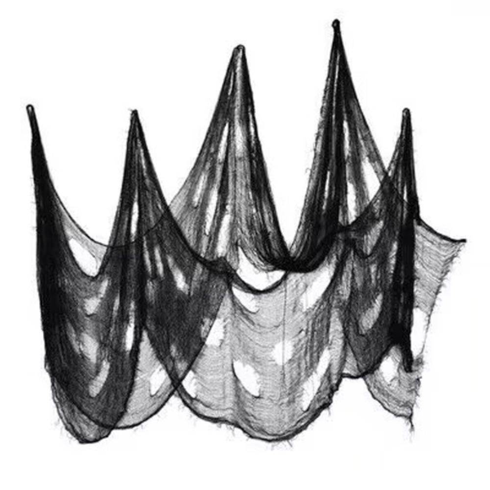 Fashion Black Halloween Spooky Cloth Drape Hang Up Spooky Halloween Decor Net Halloween Gauze Outdoor Decor