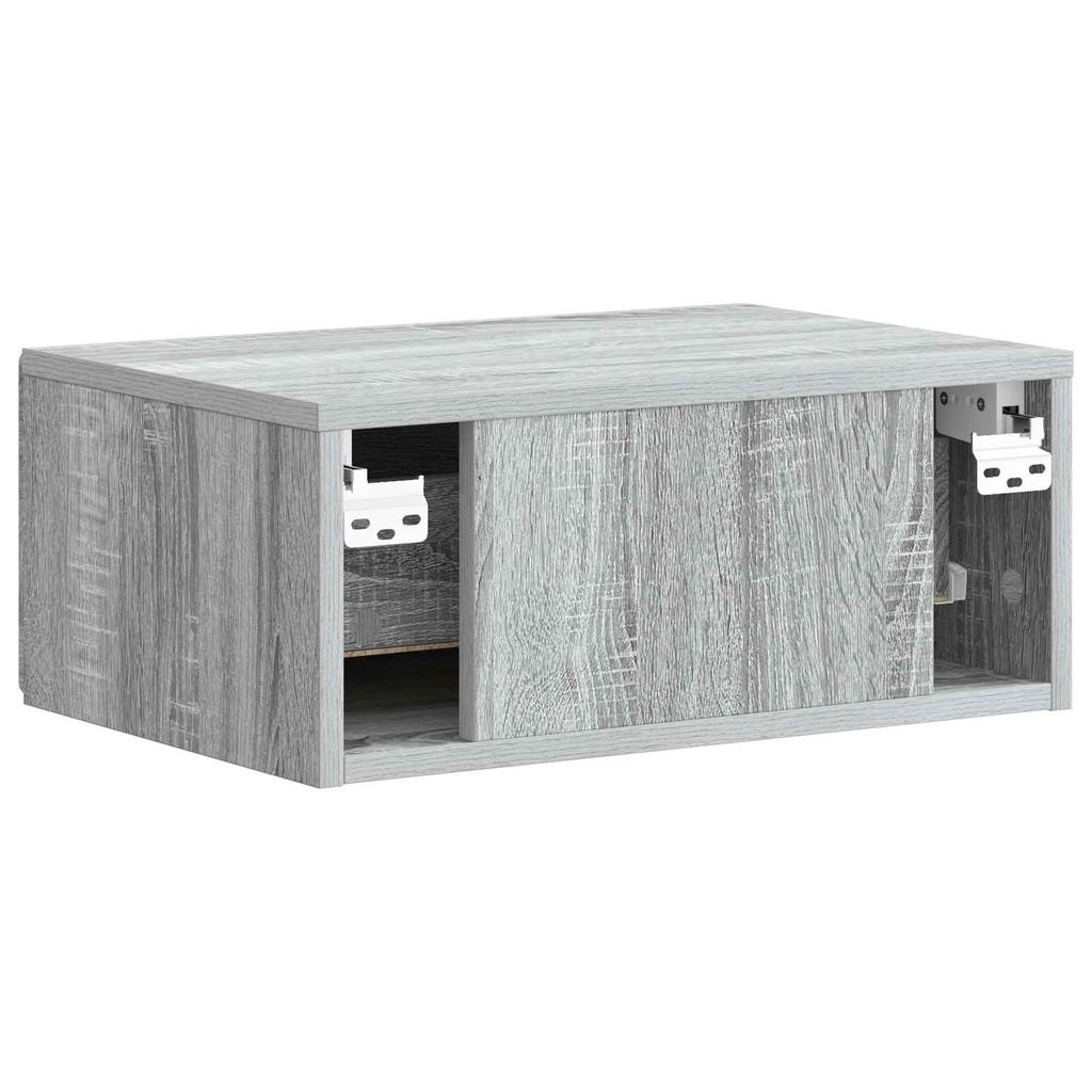 Wall Mounted Nightstand Grey Sonoma 49 x 34.5 x 20 cm
