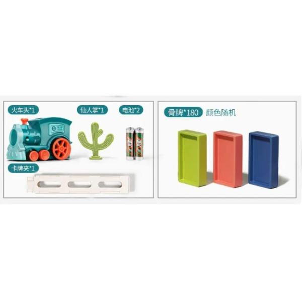 Electric Kids Domino Train Car Set Sound Light Automatic Laying Dominoes Brick Blocks Game Educational Gift Kids Toy