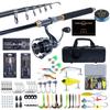 Goture Fishing Set 1.8m 2.1m 2.4m 2.7m Beginner-friendly High-durability Line Included Smooth Spinning Reel Carbon Telescopic Rod 66 Lures 32 Types