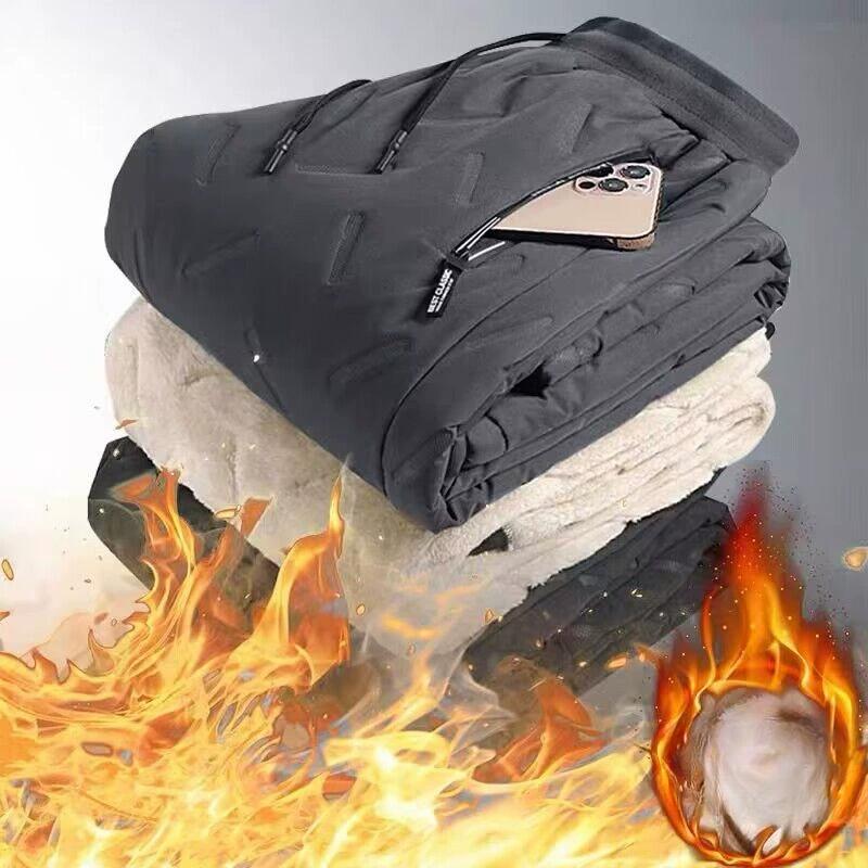 Men's Thick Lamb Wool Pants with Added Fleece, Winter Loose and Warm, Versatile Pants, Sports and Casual Pants